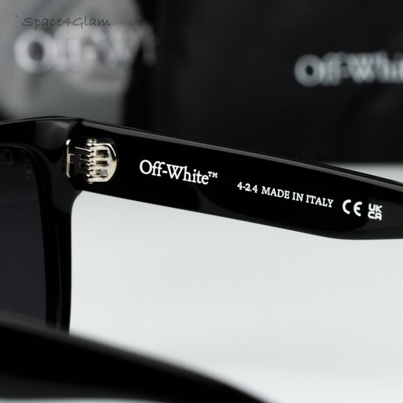 Off-White Men Sunglasses Black Grey Square OERI133 SPRINGFIELD 100 NEW AUTHENTIC - Picture 7 of 12